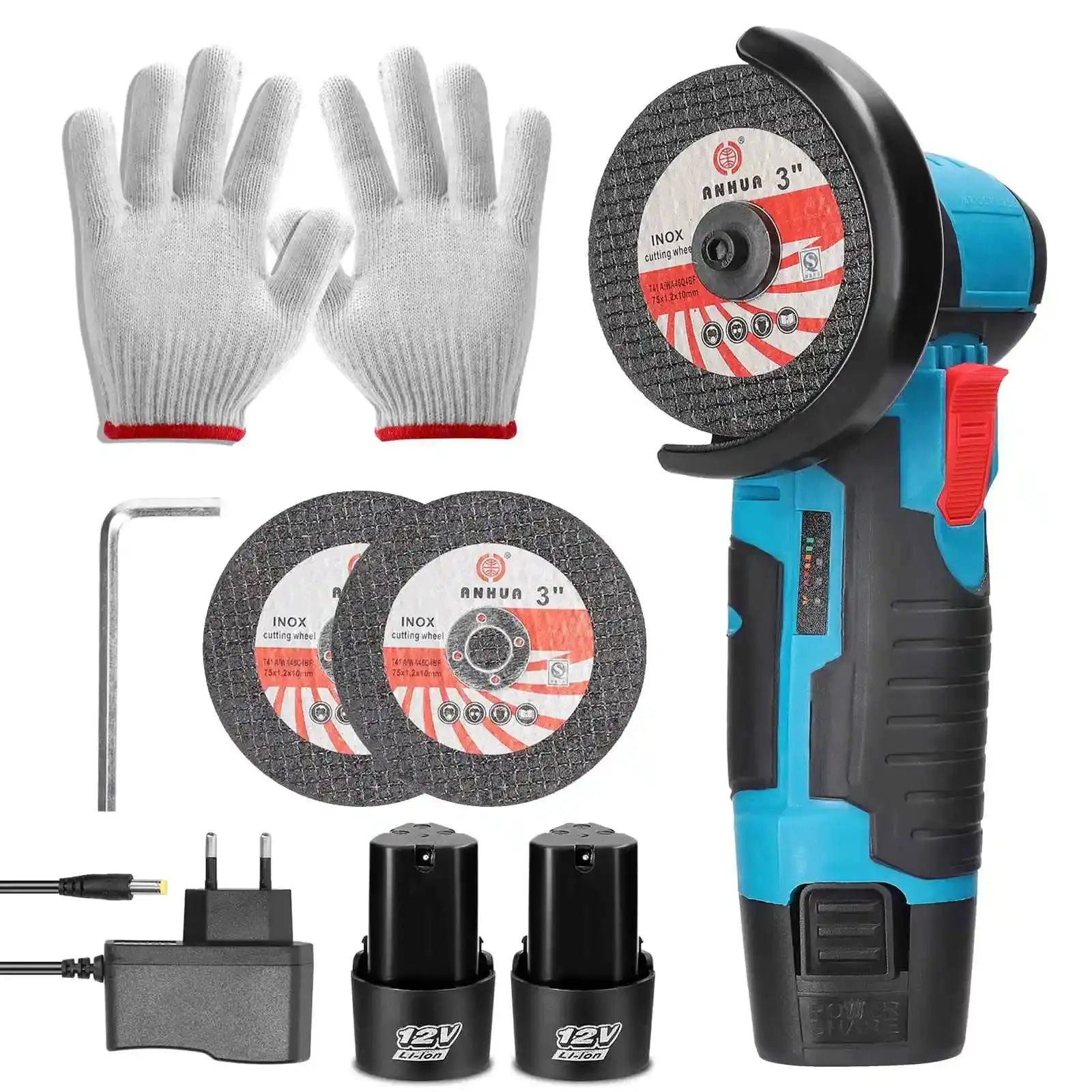 12V Mini Cordless Angle Grinder 19500rpm Li Battery Tool With 2XBattery / Poland