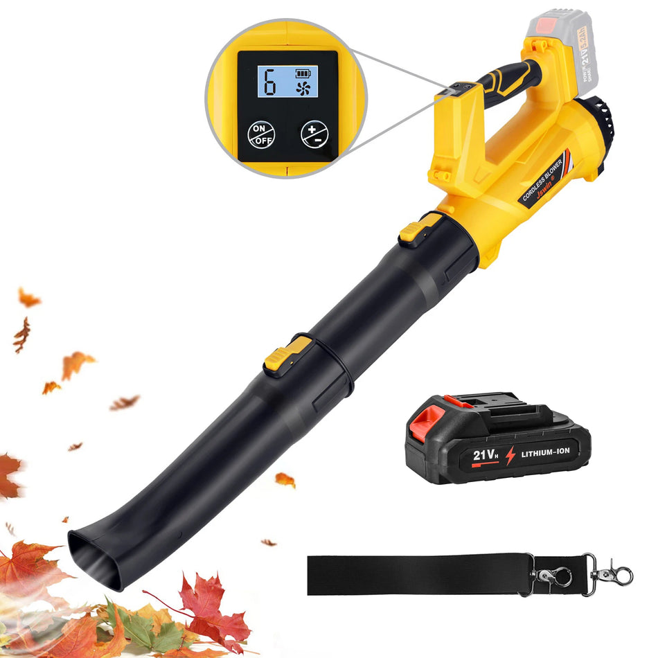 Soprador de Folhas Sem Fios DWiusty 21V 6 Velocidades com Ecrã Digital