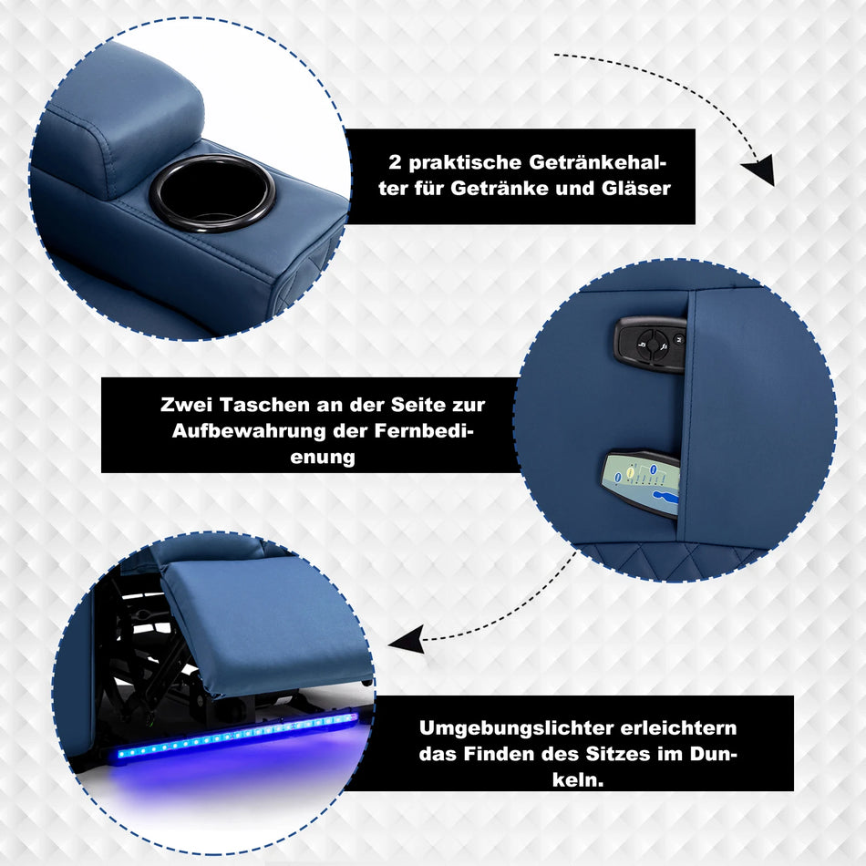 COMHOMA TV Armchair Relax Reclining Function Led Massage