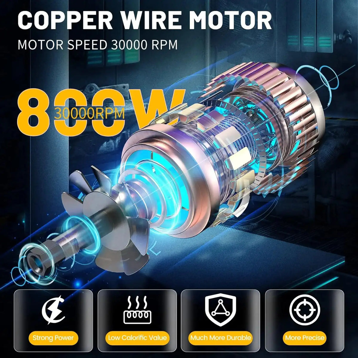 800W 30000RPM Wood Milling Router Bit Set One Quarter Inch