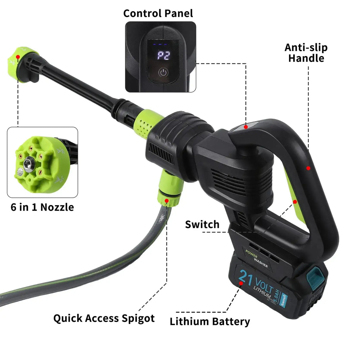 Cordless 3000W High Pressure Washer 200 Bar Digital Display