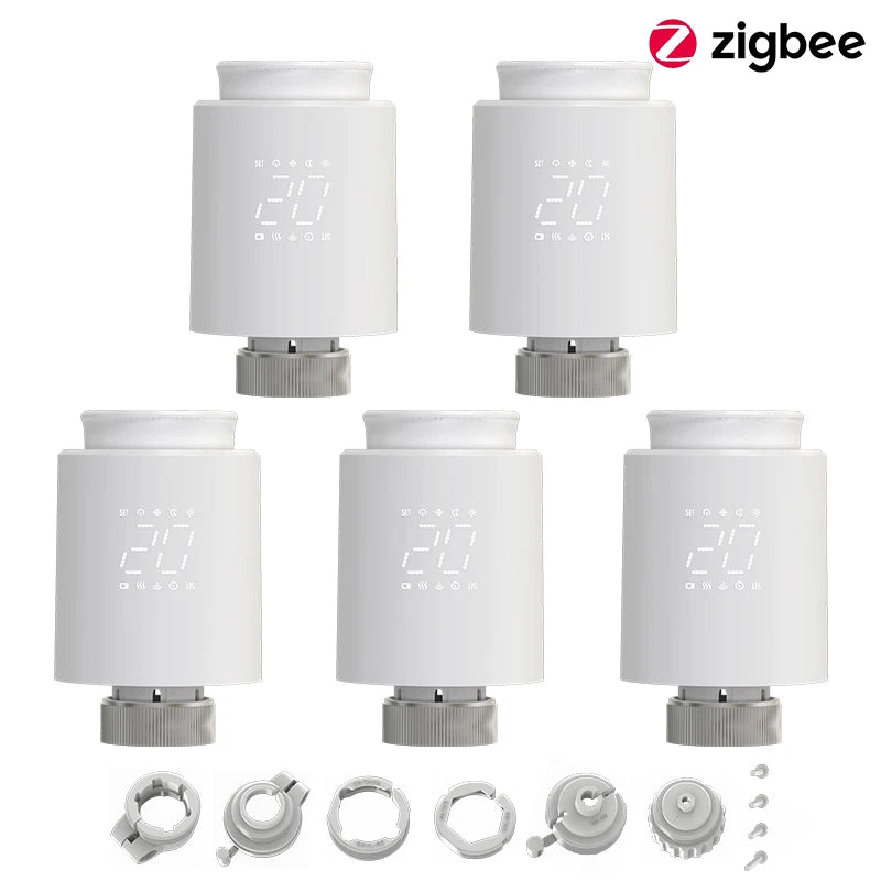 EZAIOT Tuya ZigBee Smart TRV &ndash; Precise Temperature Control 5PCS Zigbee TRV
