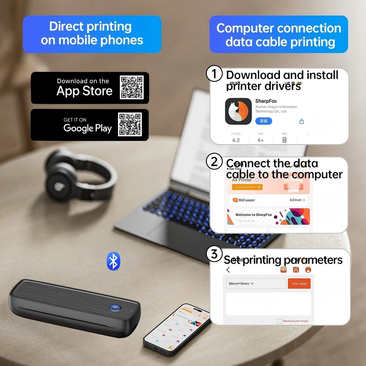 Portable Printer Wireless for Travel &ndash; Inkless Printing