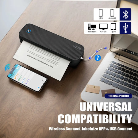 A4 Inkless Thermal Printer &ndash; Bluetooth Android iOS Friendly