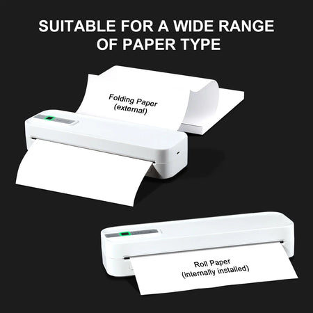 A4 Portable Wireless Inkless Thermal Printer - Bluetooth