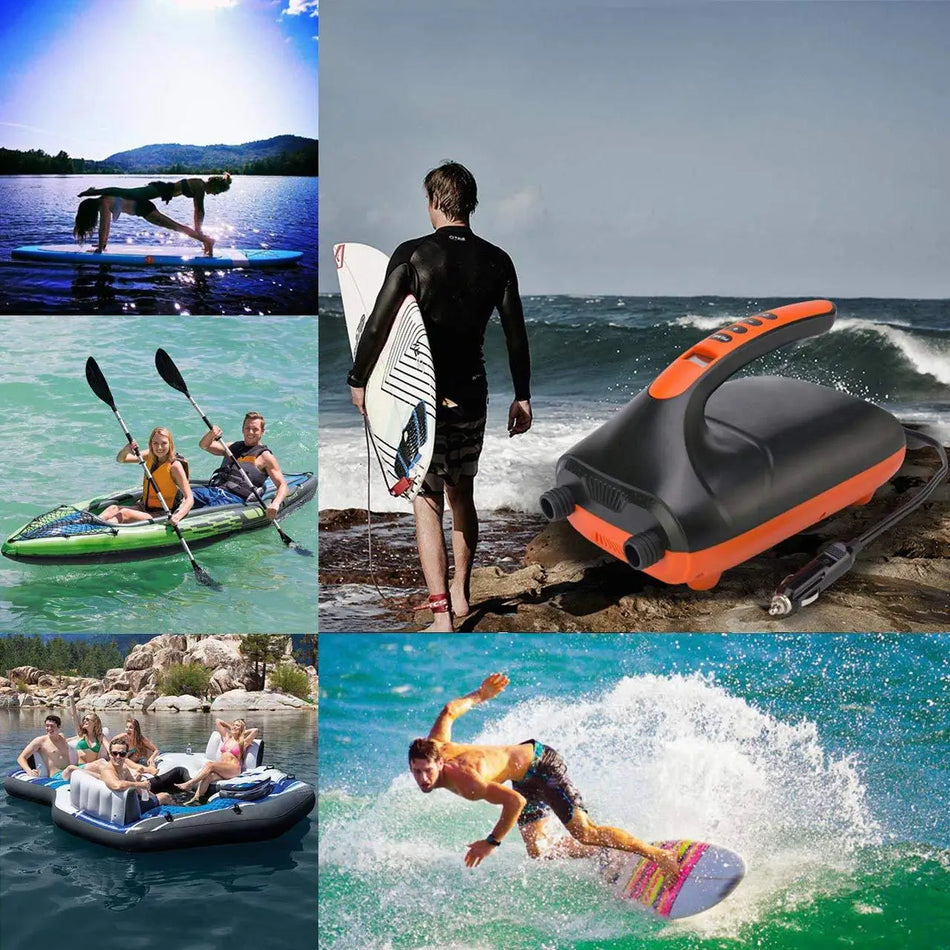 Bomba de aire eléctrica para SUP inflable – Doble etapa 16/20