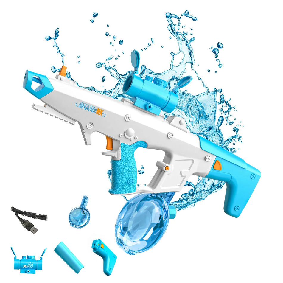Pistola de Água Elétrica Auto-Primer - Longo Alcance 8-10m, 810ml
