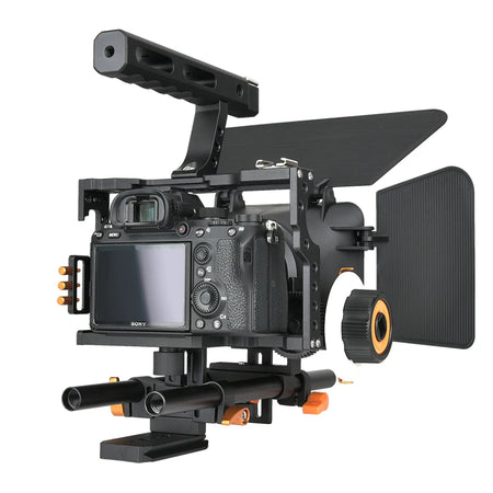 YELANGU Camera Cage Rig Kit &ndash; Versatile Dual Cold Shoe Mounts
