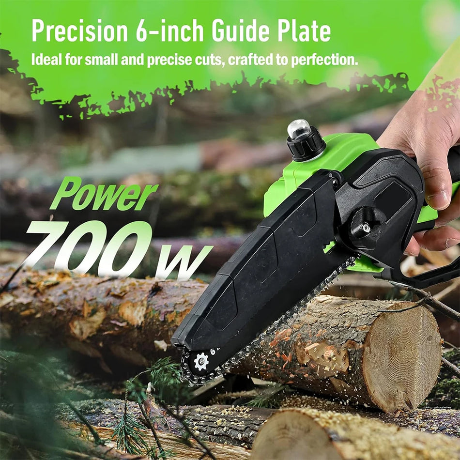 Serra de Cadeia Sem Fios Mini de 6 Polegadas com 2 Baterias