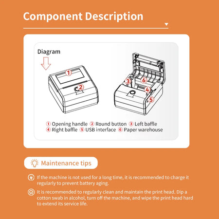 Portable Thermal Wireless Mini Label Printer &ndash; Bluetooth