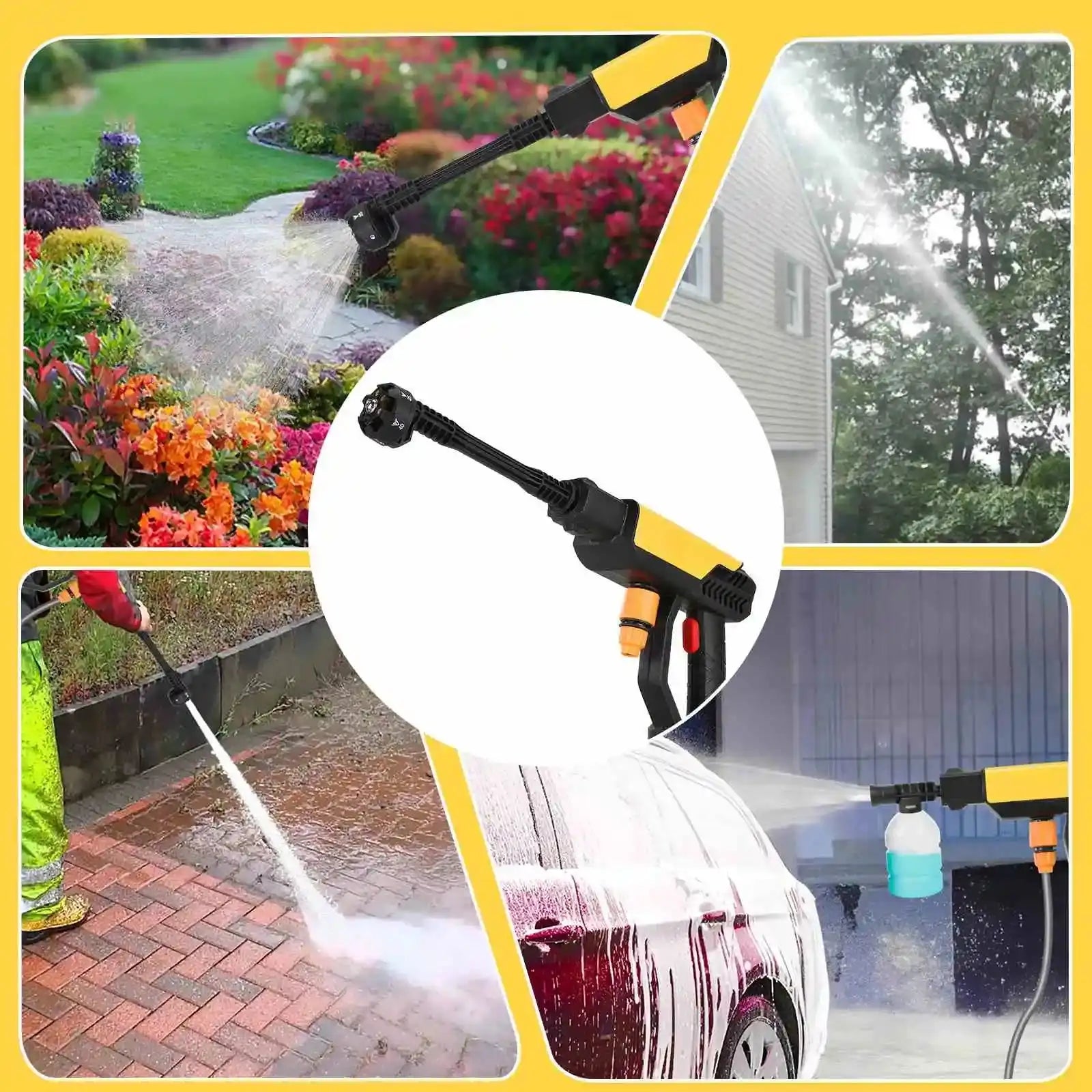 500W 70Bar Electric Pressure Washer Battery Included