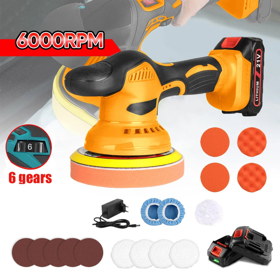 Polidor de Carro Sem Fios 21V 6 Velocidades 2800 6000 RPM Liga