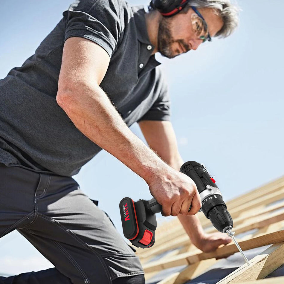 DWiusty 21V Bevielis smūginis gręžtuvas 40Nm 2500RPM Namų DIY