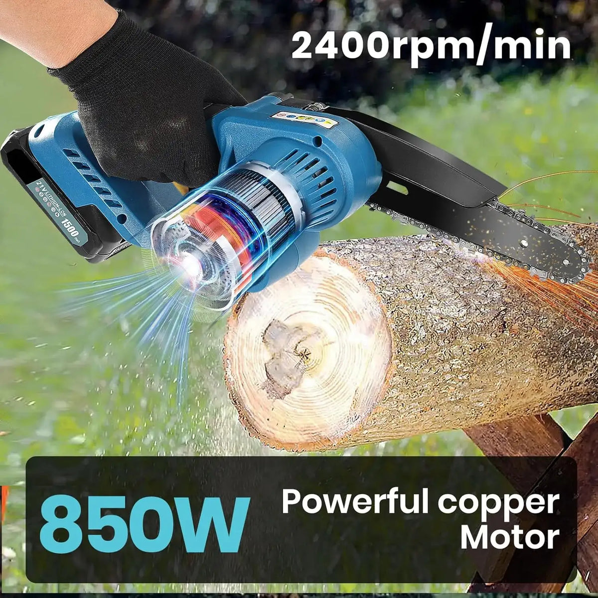 6 Inch Mini Cordless Chainsaw For Pruning Power 21V 850W