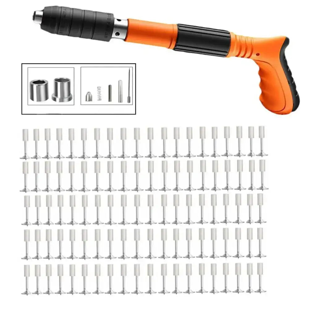 Mini Manual Steel Nail Gun - Three-Grade Strength Adjustment Orange-100 Nails / spain