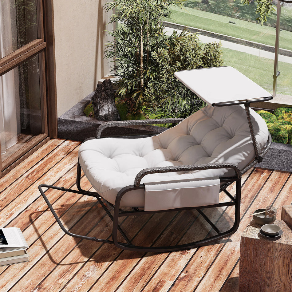 Уличное кресло-качели UrbanLuxe с складным подножием серого цвета