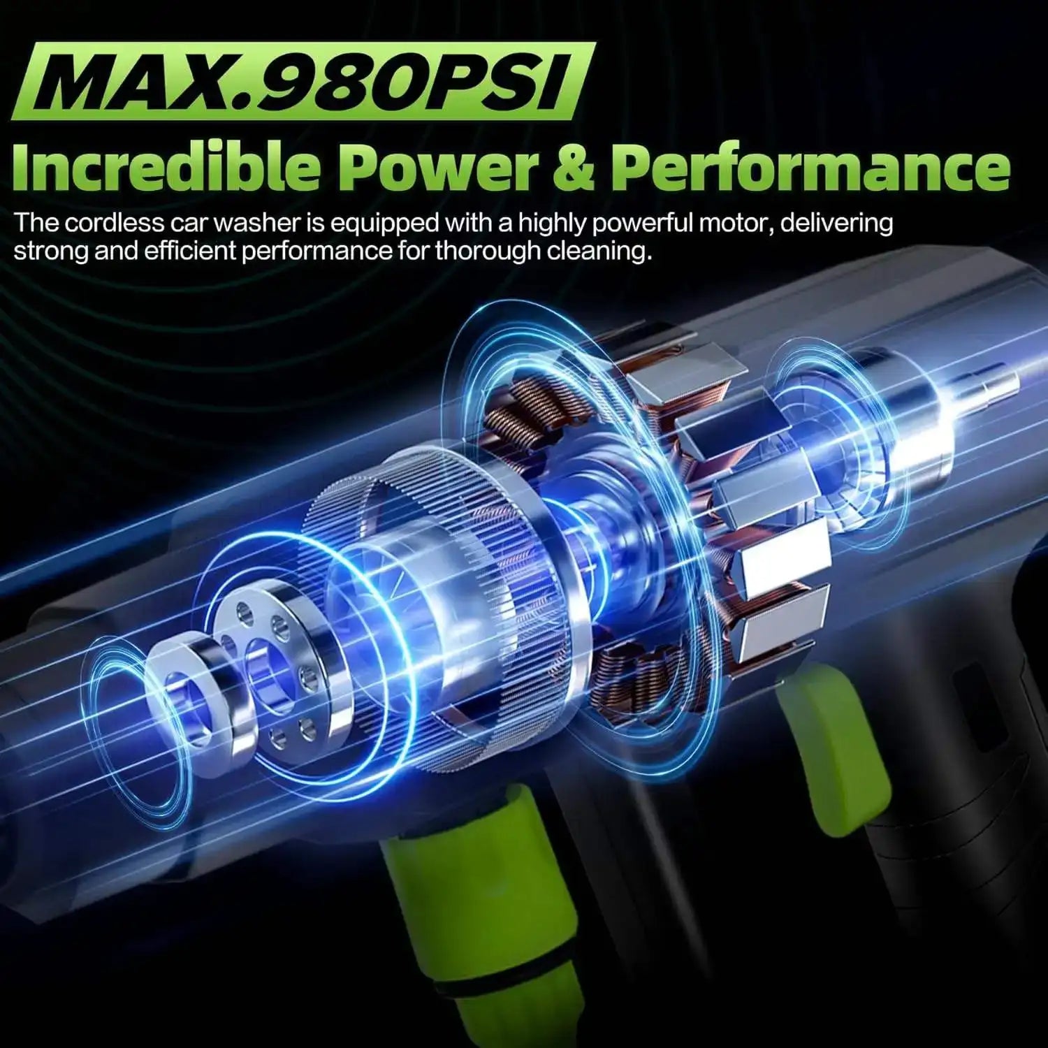 Cordless 1000W 6 In 1 High Pressure Washer For Makita 18V