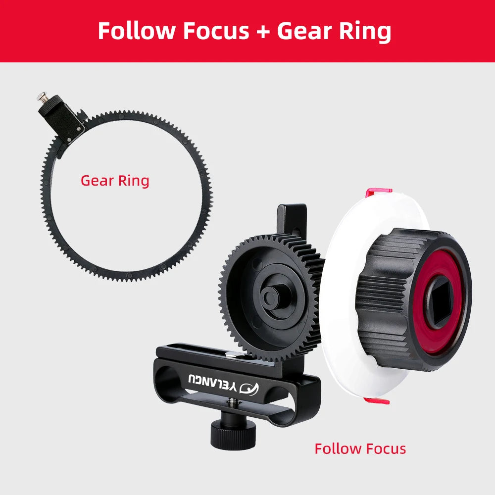 YELANGU Portable Mini Follow Focus Wireless Lens Control for DSLR and BMPCC 4K Red