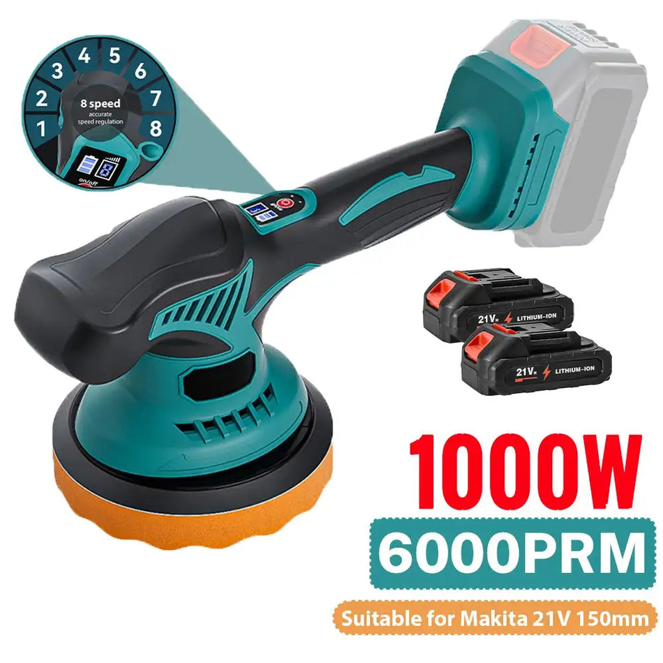 Cordless Car Polisher 1000W 8 Speed Makita 18V Battery With 2XBattery / france