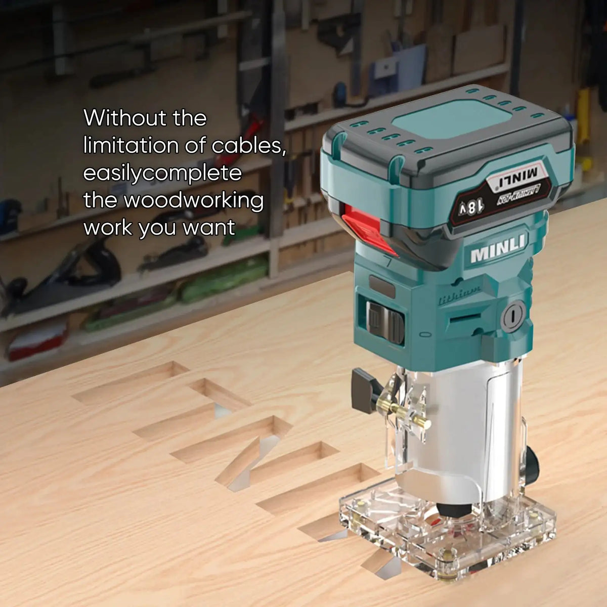 Cordless 800W Wood Router Makita 18V Battery Aluminum Body