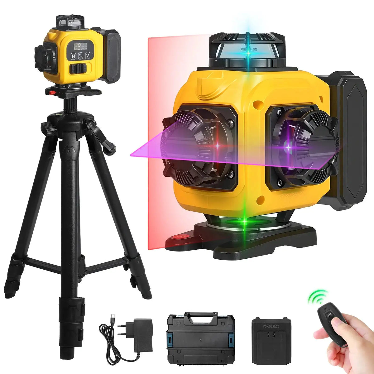 16 Lines 4D Laser Level Remote 360 Degree Horizontal