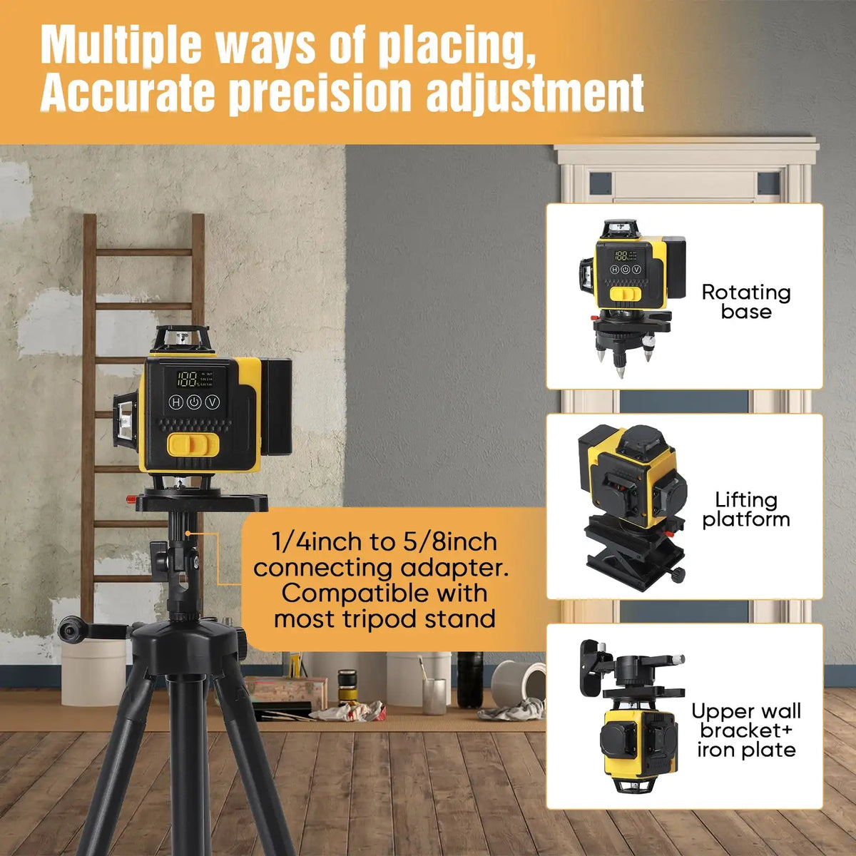 4D 16 Lines Laser Level 360 Self Leveling Tool Tripod