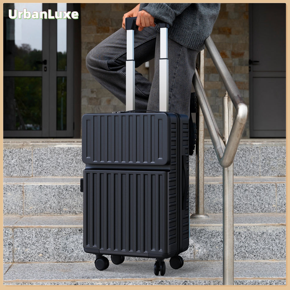 Urban Luxe Anti Theft 20 24 Inch ABS Spinner Case Set Black