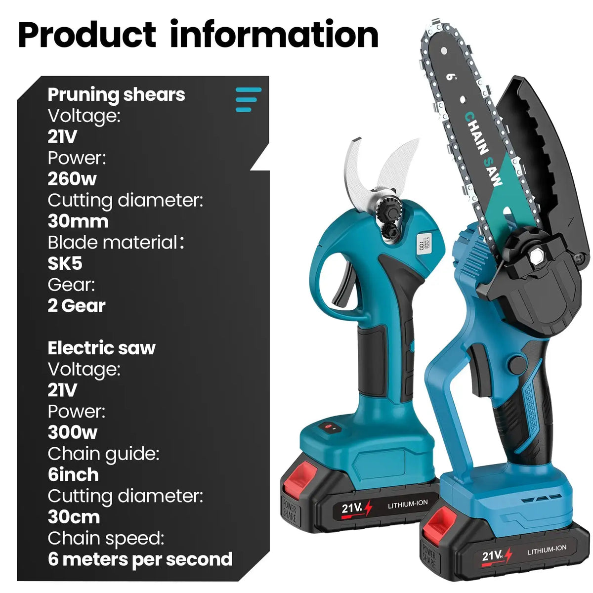 6 Inch Electric Chainsaw Telescoping Pole Pruner Garden