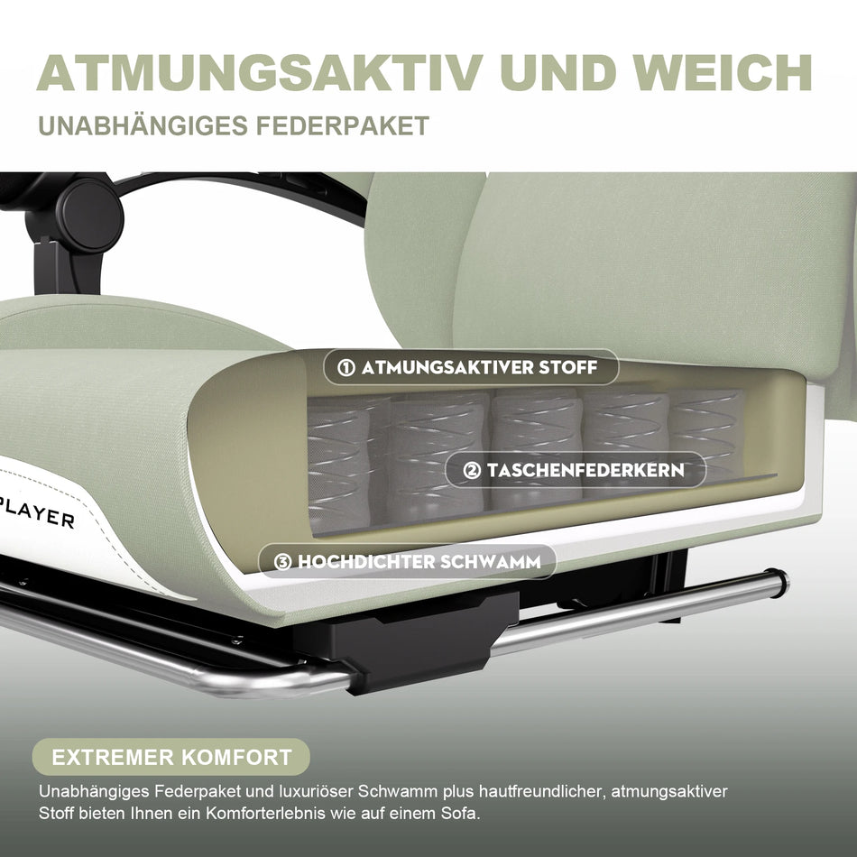 GTPLAYER Ergonomic PC Gaming Chair Fabric Breathable