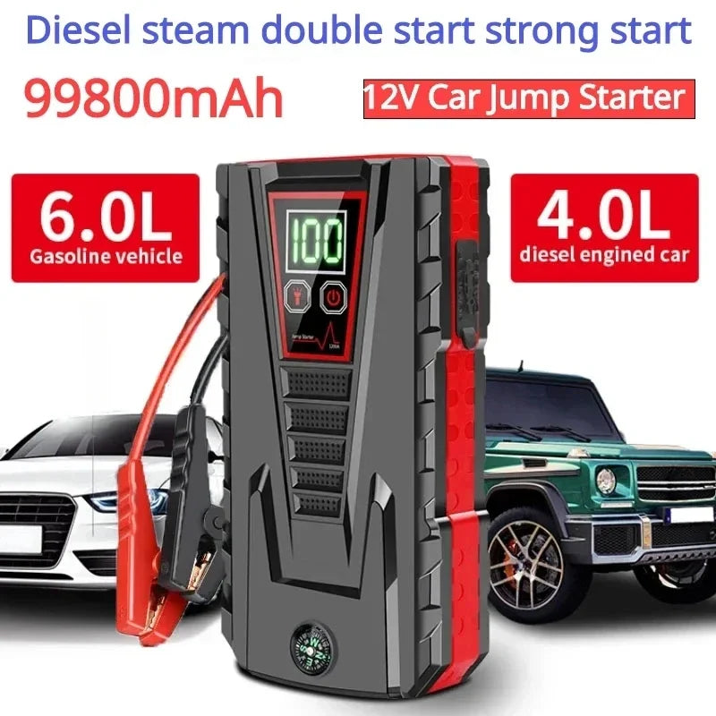 99800mAh Arrancador de Coche Portátil – Ultra Alta Potencia de Pico