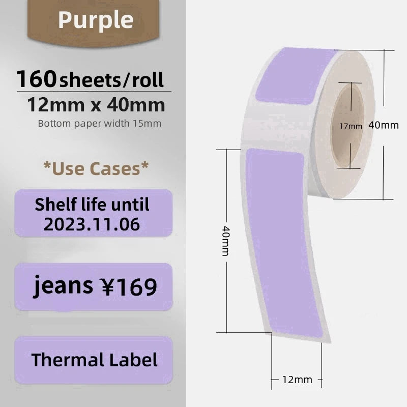 Label Maker With Paper Roll For Storage &ndash; UltraSlim purple1roll paper