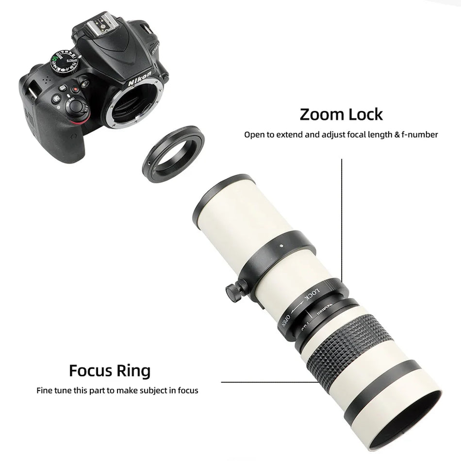 Lightdow Super Telephoto Lens 420-800mm &ndash; Exceptional Zoom Range for Stunning Photography