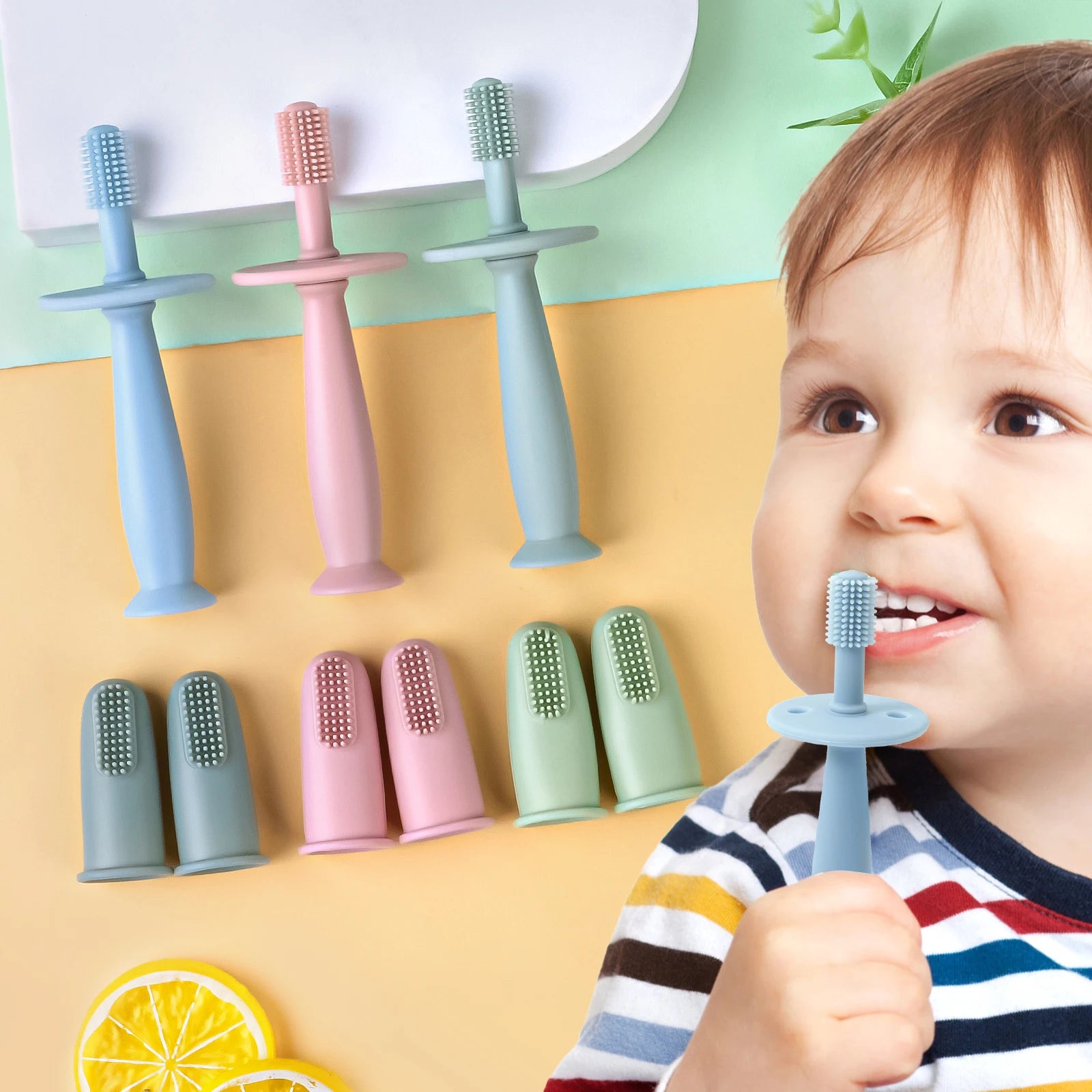 TYRY.HU 3pcs Baby Finger Toothbrush Set - Soft, Safe, and Effective Oral Care