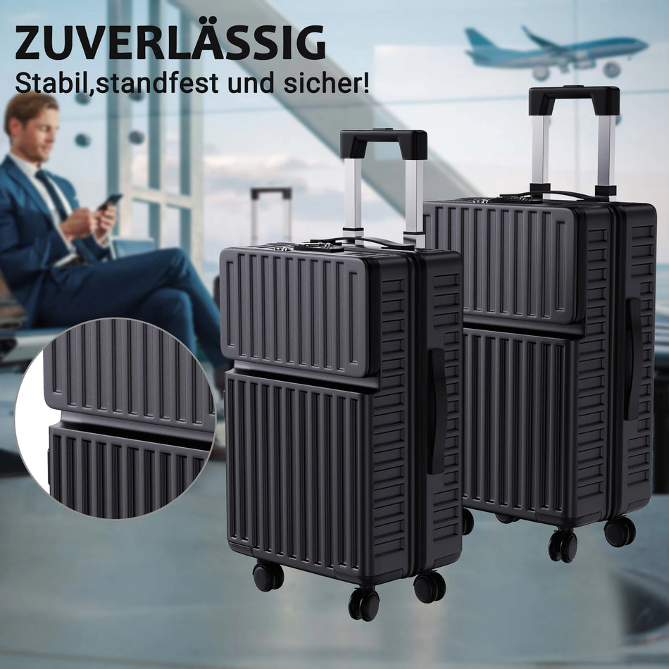 Urban Luxe Anti Theft 20 24 Inch ABS Spinner Case Set Black