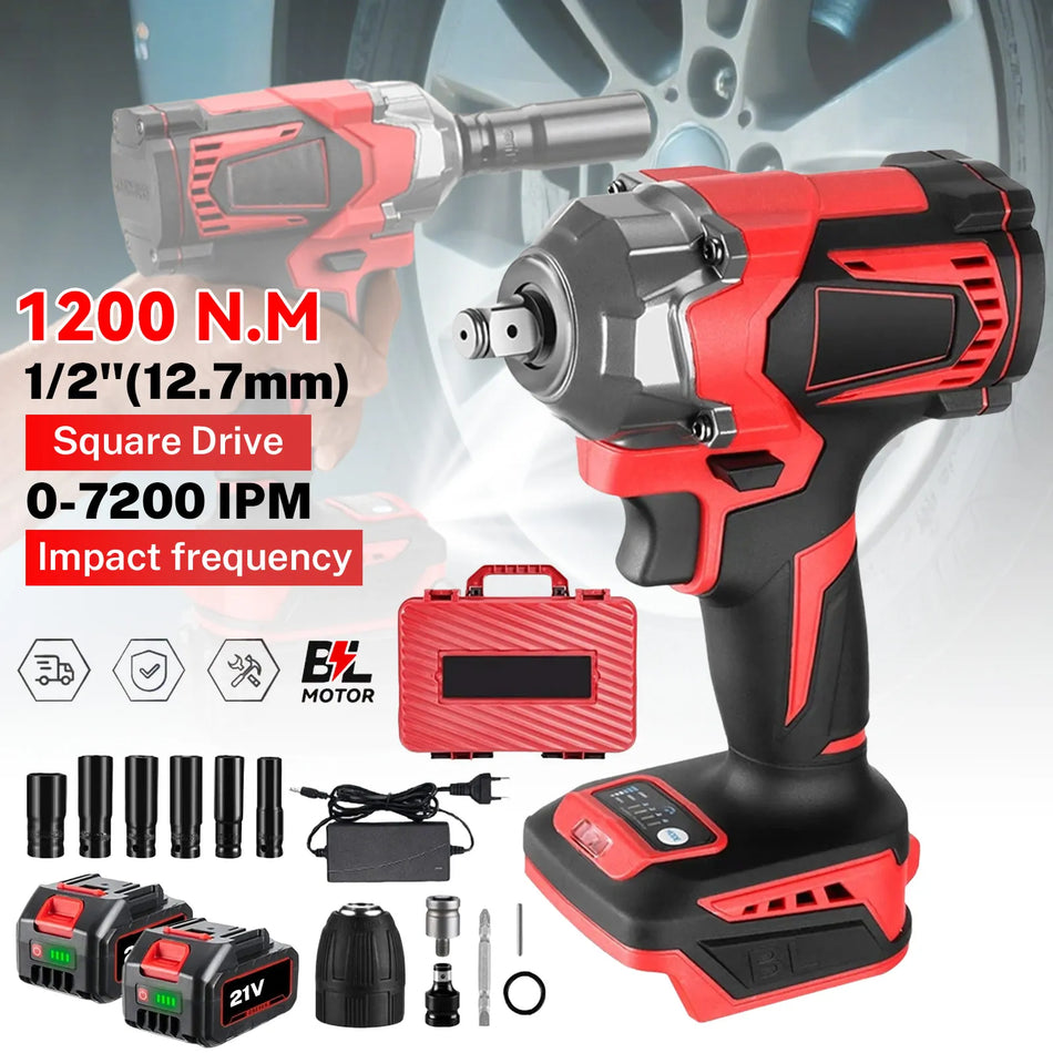 Chave de Impacto Sem Escovas 1200Nm 1/2 Polegada Makita 18V