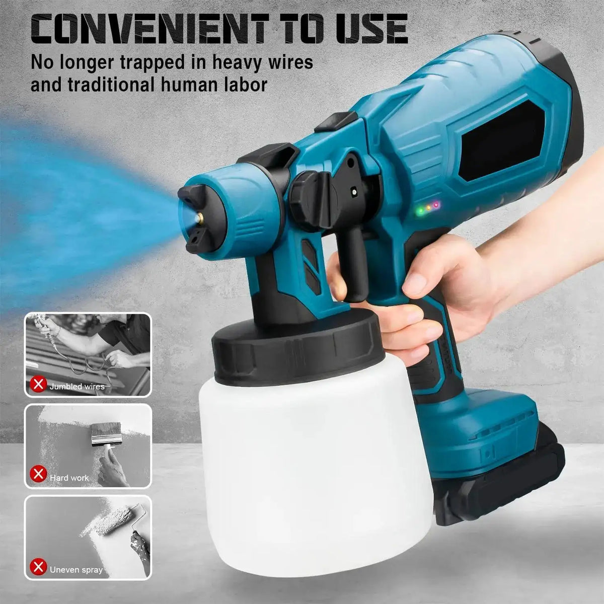 Cordless HVLP Paint Sprayer 1000ml For Makita 18V Battery