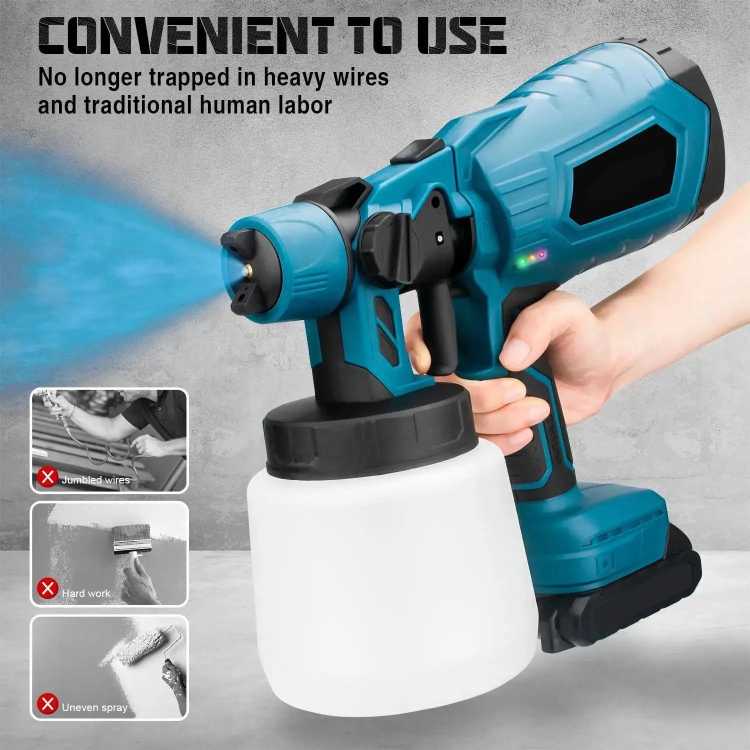 Cordless HVLP Paint Sprayer 1000ml For Makita 18V Battery