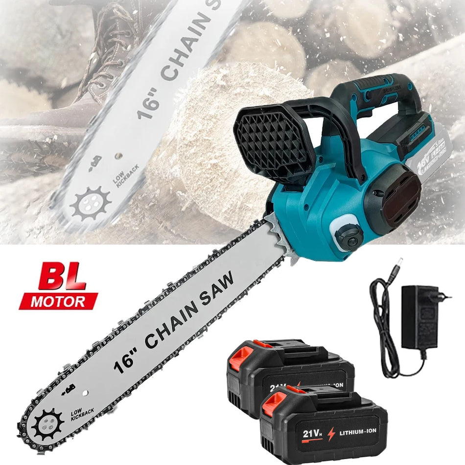 16 colių bešepetėlių grandininis pjūklas automatinis tepimas Makita 18V