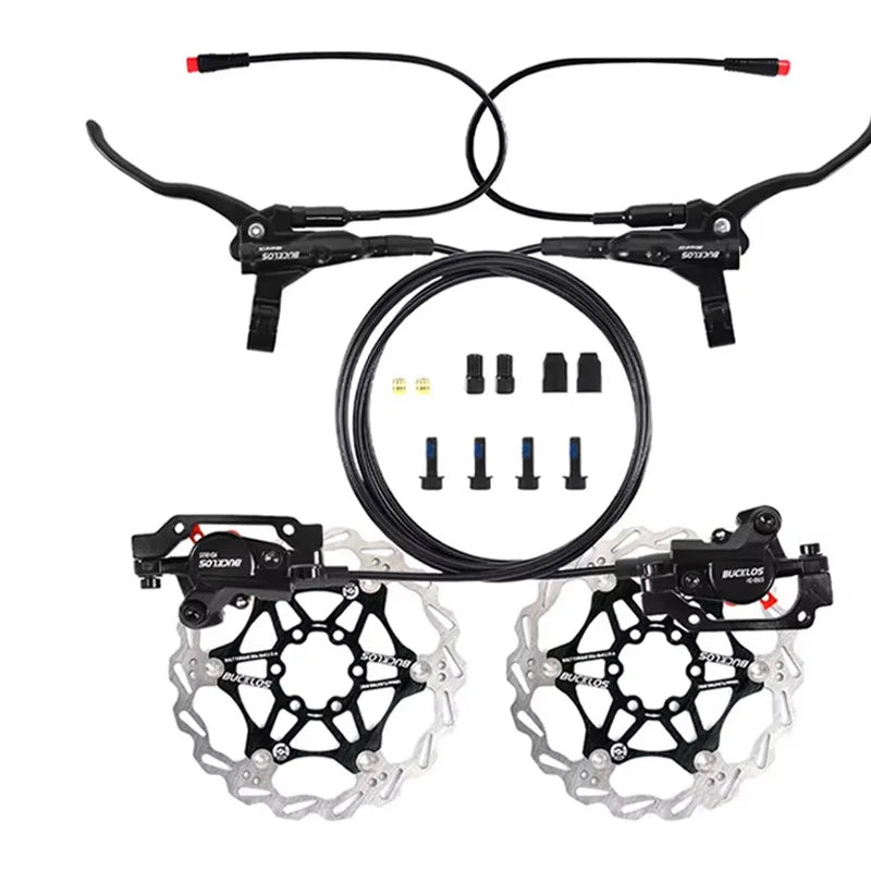 BUCKLOS Hydraulic Disc Brake Kit for Electric Bicycles and Scooters Float Rotor 160Black