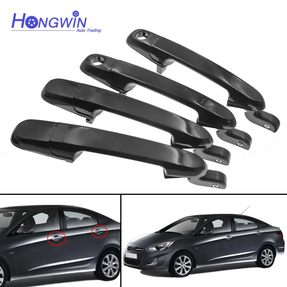 Front Rear Door Handles Silver For Hyundai Accent Verna