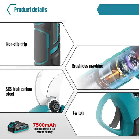 Brushless 18V Cordless Pruning Shears 2 Gear 30mm Makita