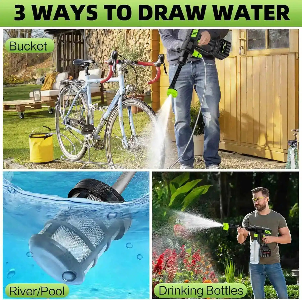 Cordless 1000W 6 In 1 High Pressure Washer For Makita 18V