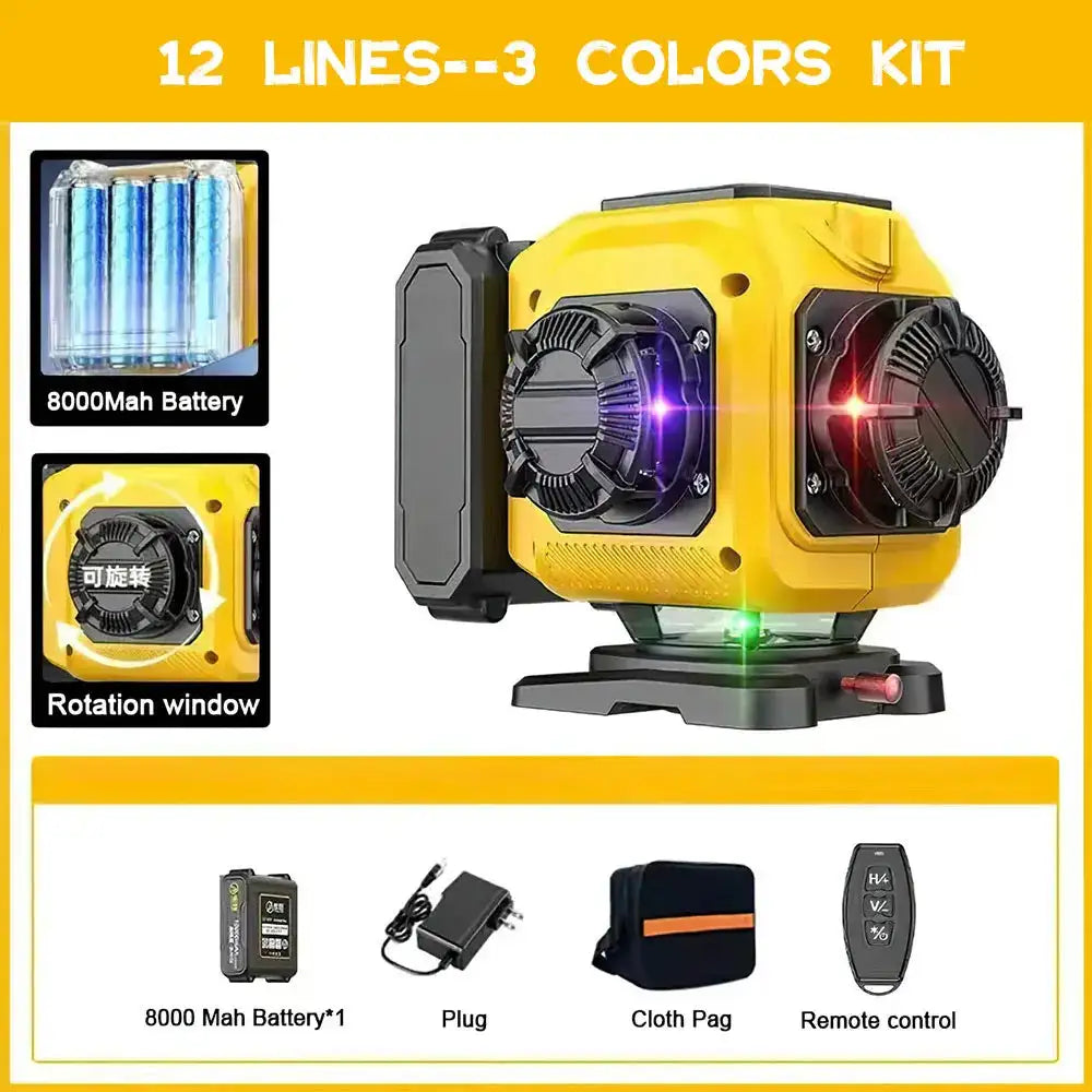 16 Lines 4D Laser Level Remote 360 Degree Horizontal 12Lines / spain