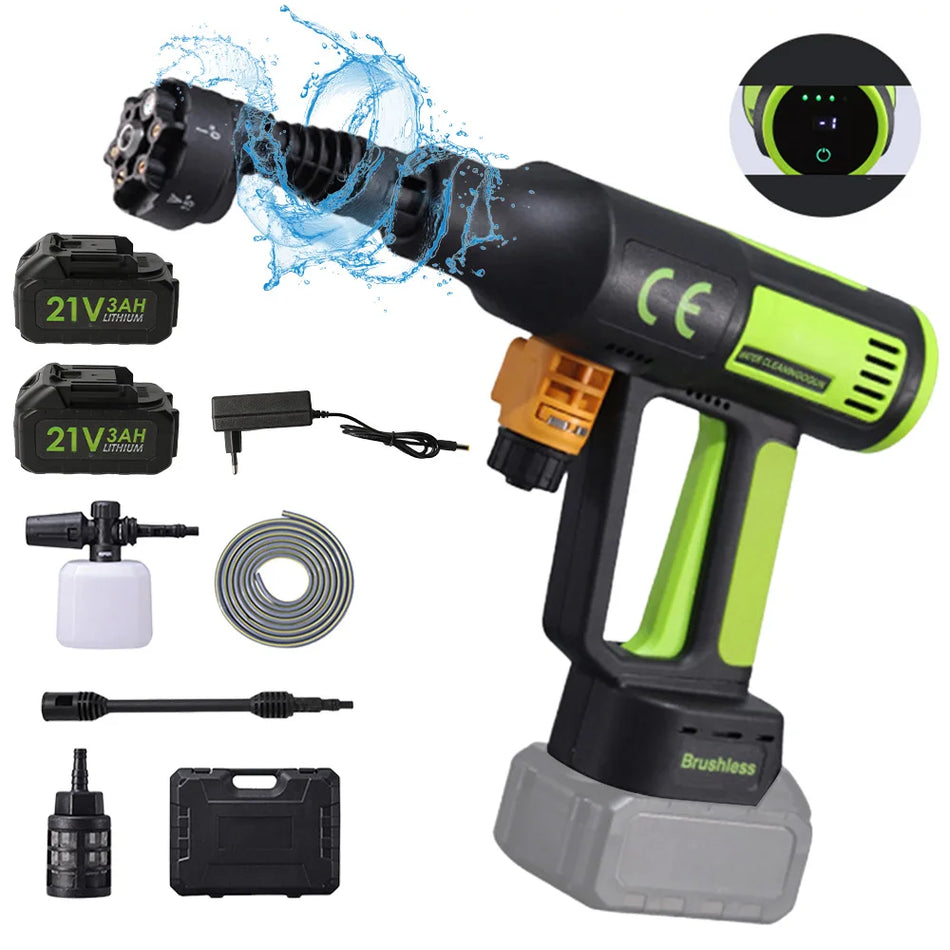 Lavadora de coche portátil 100Bar pistola de pulverización de batería de litio 21V