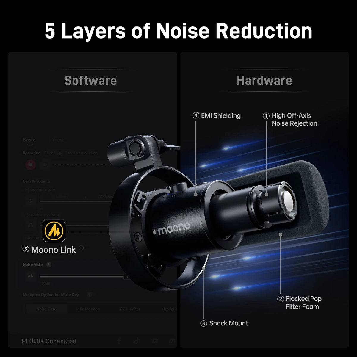 Maono PD300X Dynamic Microphone &ndash; Noise Reduction Studio