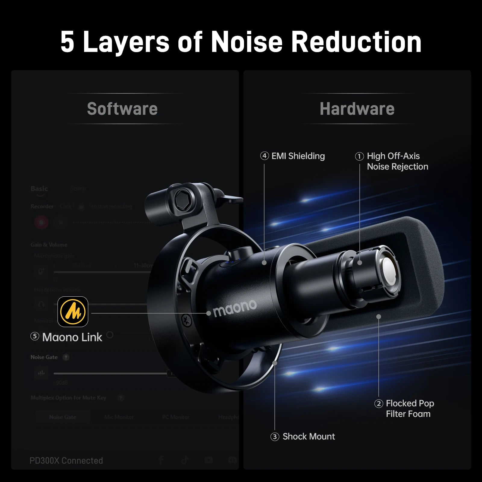 Maono PD300X Dynamic Microphone &ndash; Noise Reduction Studio