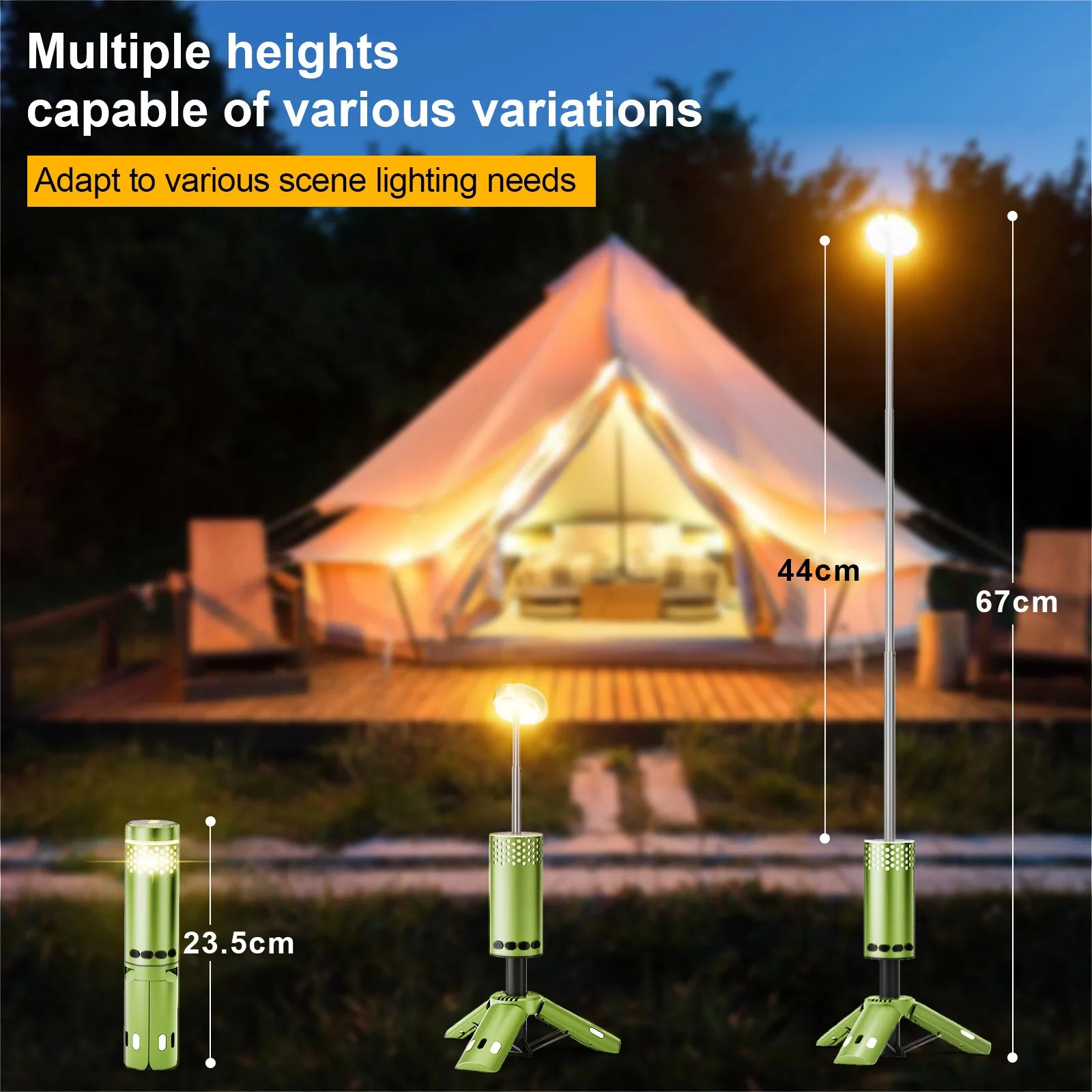 Telescopic Rechargeable LED Camping Lantern with Magnetic Base