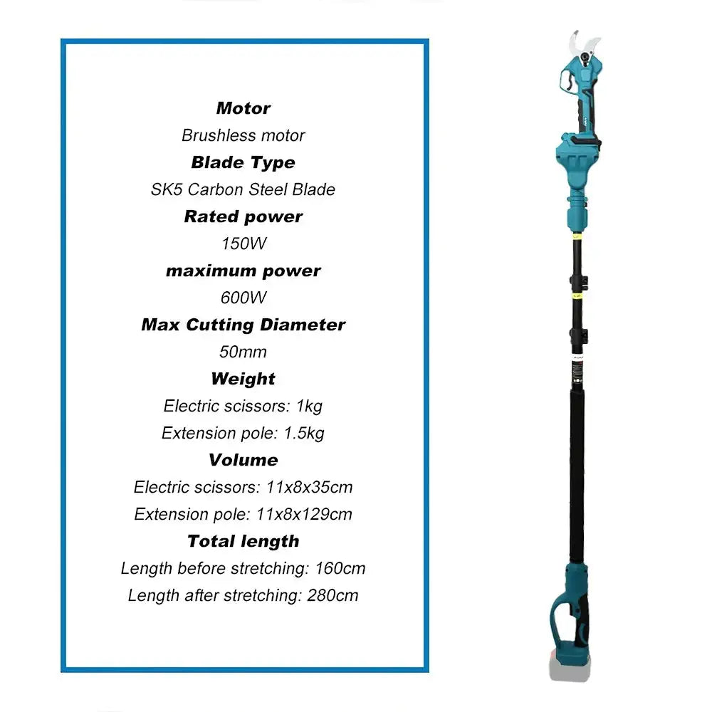 3500W Brushless Cordless Pruner 40mm Cut For Makita 18V