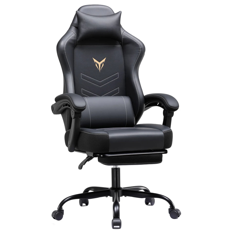 GTPLAYER Ergonomic Gaming Chair With Footrest Cushions