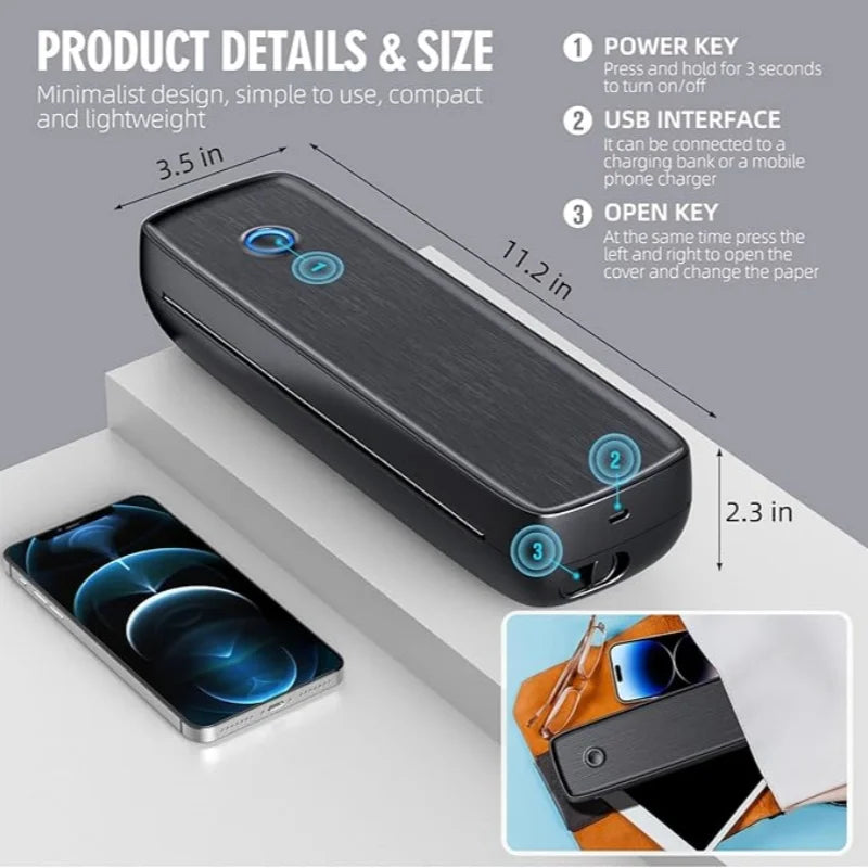 Portable Printer Wireless for Travel &ndash; Inkless Printing